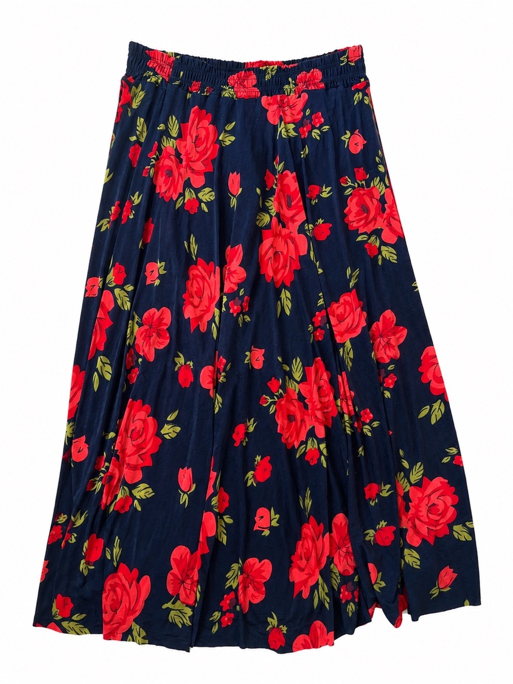 Floral Navy and Red Skirt